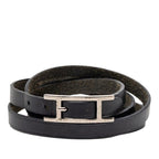 Hermes Api Long Bracelet Black Leather