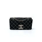 Chanel Bag Shoulder Leather Black Silver Mini Quilted Single — view 2