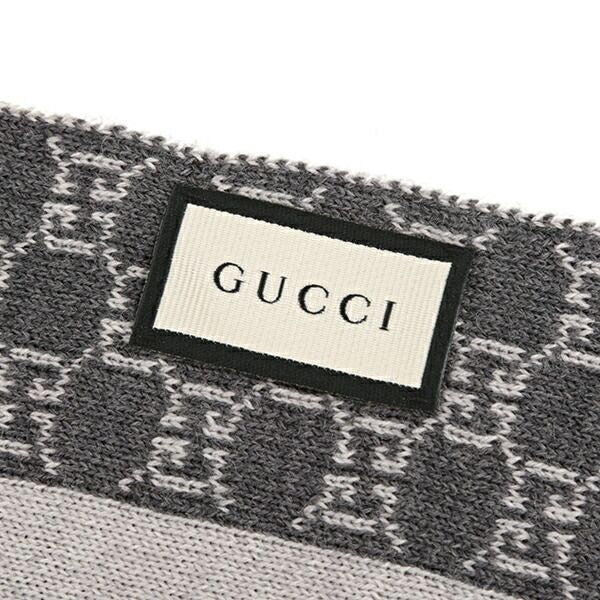 Gucci Scarf Stole Wool Light Gray Dark — view 4