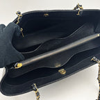 Chanel Quilted As3634 Black Chain Tote Bag Caviar Leather Gold Hardware — view 3