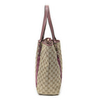 Gucci Web Vertical Jolique Tote Pink Beige GG Canvas — view 4