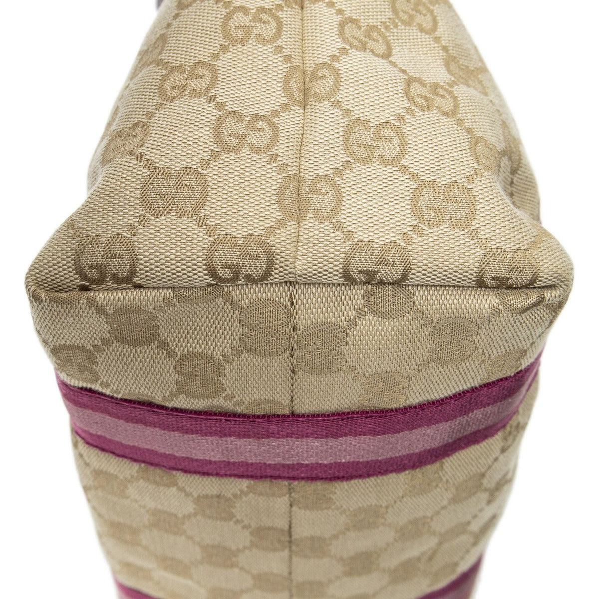 Gucci Web Vertical Jolique Tote Pink Beige GG Canvas — view 7
