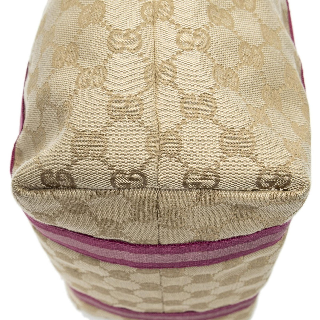 Gucci Web Vertical Jolique Tote Pink Beige GG Canvas — view 8