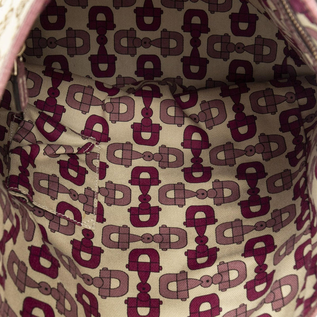Gucci Web Vertical Jolique Tote Pink Beige GG Canvas — view 9