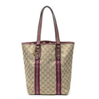 Gucci Web Vertical Jolique Tote Pink Beige GG Canvas