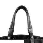 Chanel Paris Biarritz PM Black Silver Nylon Tote Bag — view 4