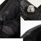 Chanel Paris Biarritz PM Black Silver Nylon Tote Bag — view 8