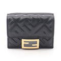 Fendi Trifold Wallet Baguette 8 M0395 Aajdf0 kur Nero Leather