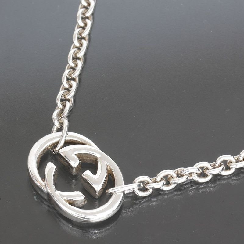 Gucci Interlocking Necklace Double G Silver 925 E1032 — view 2