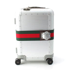 Gucci GG Supreme Canvas Aluminum Trolley Cabin Carry Case Suitcase Silver
