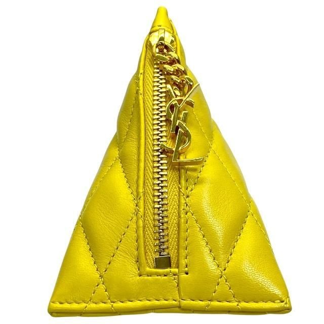 Saint Laurent Berline Coin Case Purse Small Pouch Triangle Quilted Leather