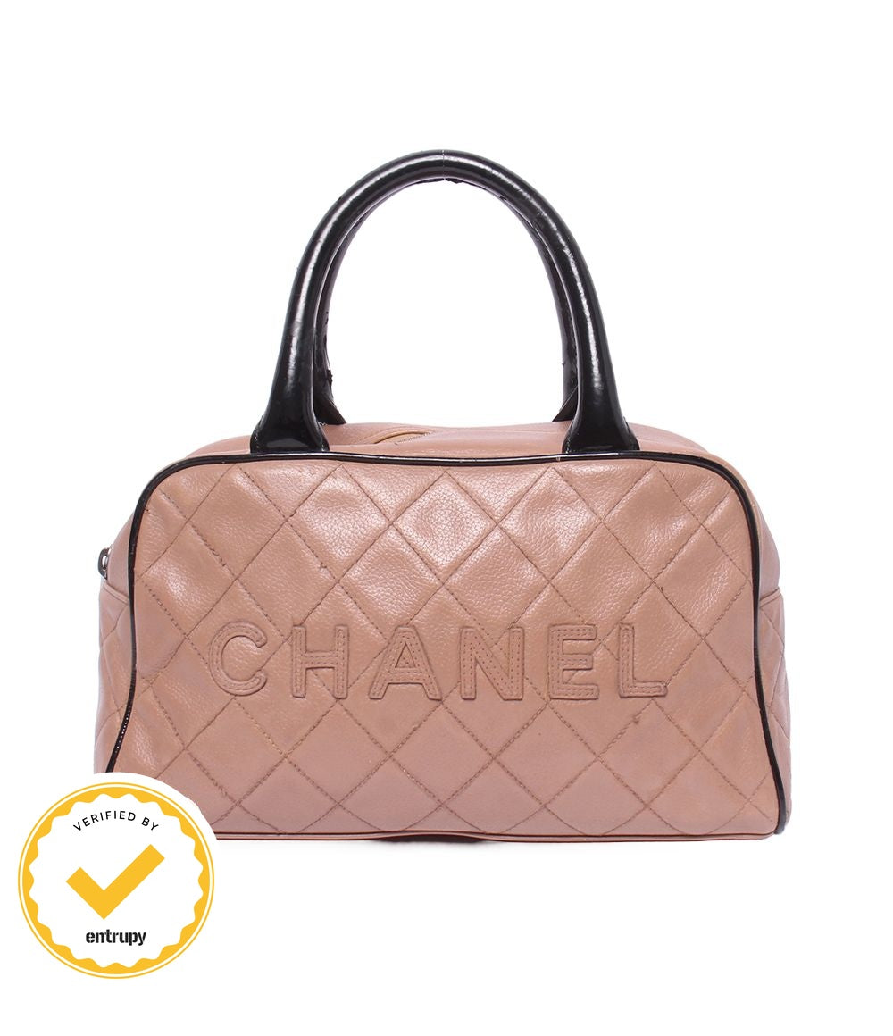 Chanel Bowling Bag Quilted Silver