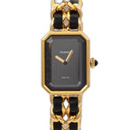Chanel Premiere L Vintage Watch Black Gold