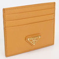 Prada Sapphire Triangle Card Case Calf Leather