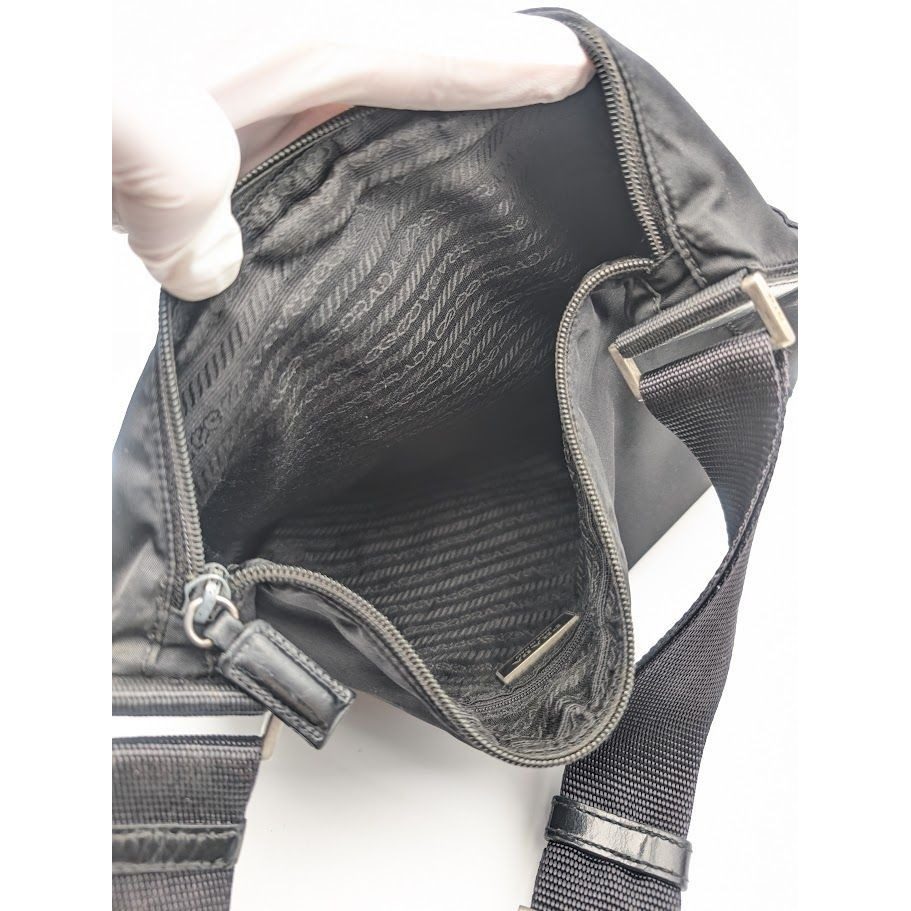 Prada Tessuto Nylon Shoulder Bag Black Triangle Logo — view 7