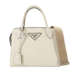 Prada Saffiano 2-Way Leather White Shoulder