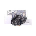 Dior Saddle Bag Gray Navy Jacquard Leather