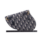 Dior Saddle Bag Gray Navy Jacquard Leather — view 2