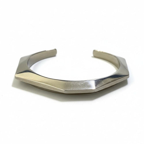 Bottega Veneta Facet Calf Bangle Silver Bracelet