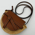 Loewe Gate Small Natural Tan Raffia Calf Shoulder Bag — view 3