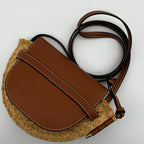 Loewe Gate Small Natural Tan Raffia Calf Shoulder Bag — view 4