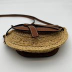 Loewe Gate Small Natural Tan Raffia Calf Shoulder Bag — view 5