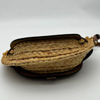 Loewe Gate Small Natural Tan Raffia Calf Shoulder Bag — view 8