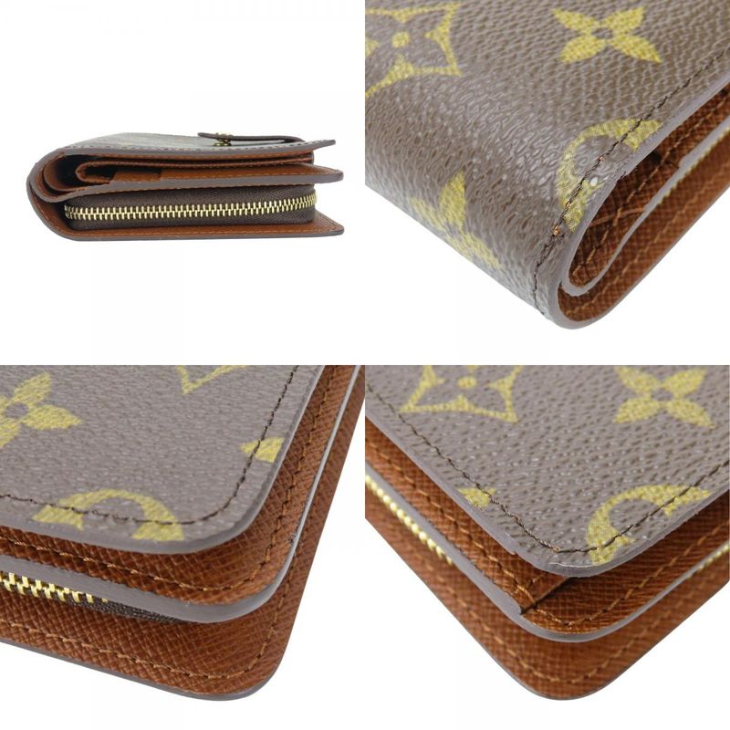 Louis Vuitton Bifold Wallet Porte Papier Monogram Brown Gold Hardware — view 3