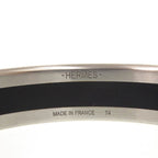 Hermes Trinkaaf Bangle Stainless Steel Black Silver Hardware 0872 — view 8