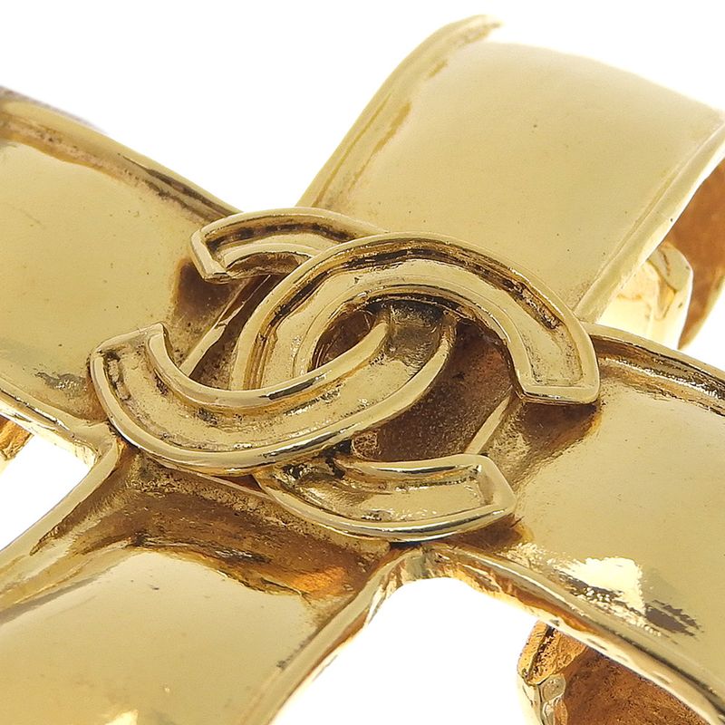 Chanel Cross Coco Mark Vintage Gold Plated 94 P 33 g Brooch — view 5