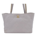 Chanel Tote Bag Gray Gold Calfskin Quilted