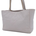 Chanel Tote Bag Gray Gold Calfskin Quilted — view 2