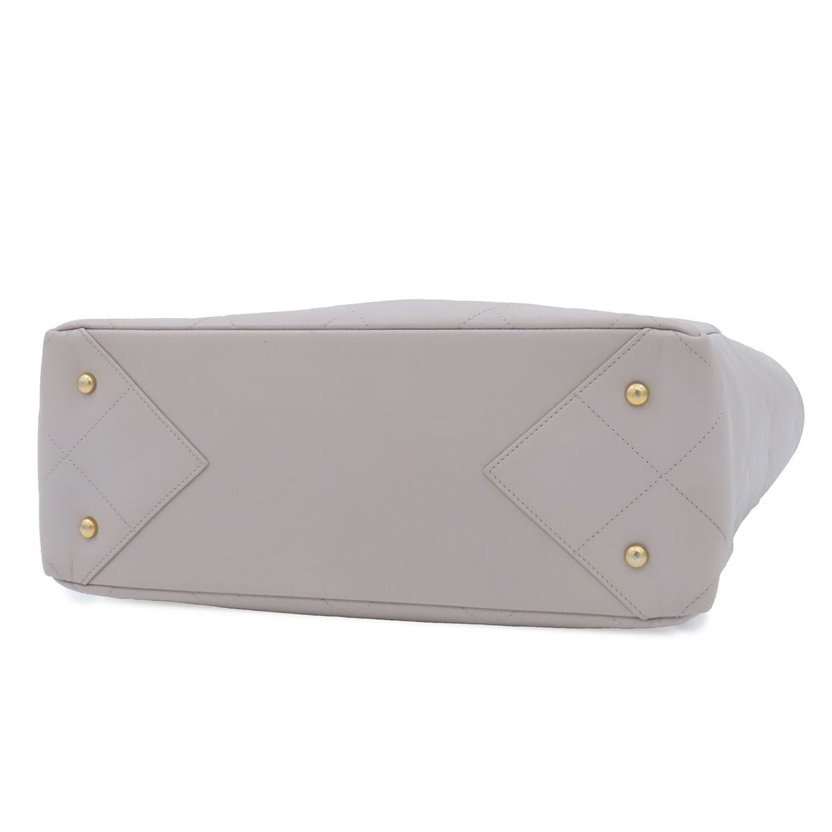 Chanel Tote Bag Gray Gold Calfskin Quilted — view 3