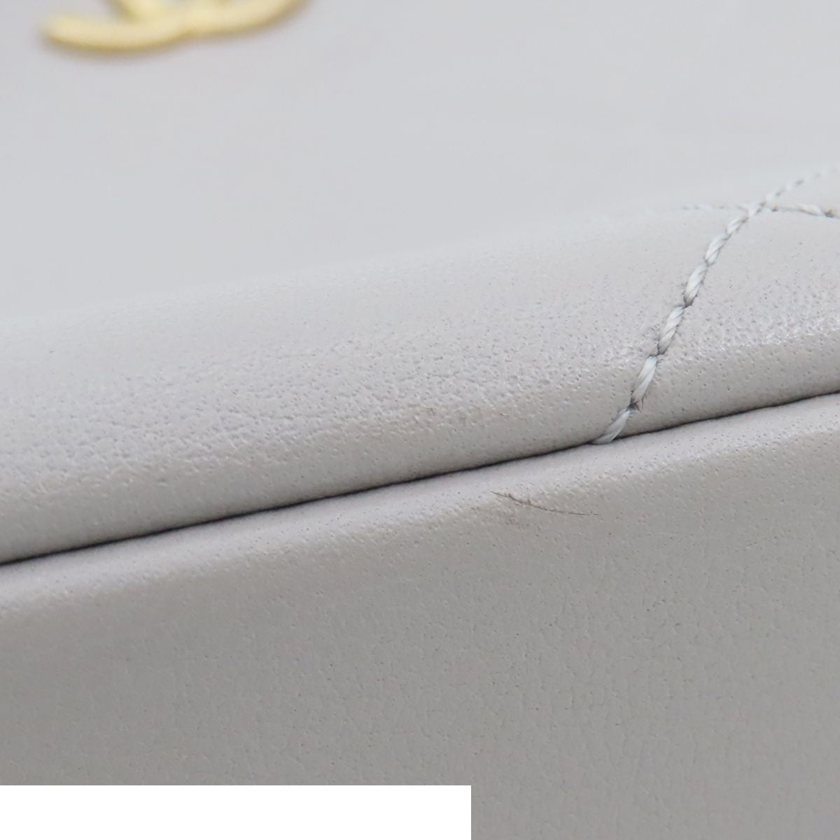 Chanel Tote Bag Gray Gold Calfskin Quilted — view 6