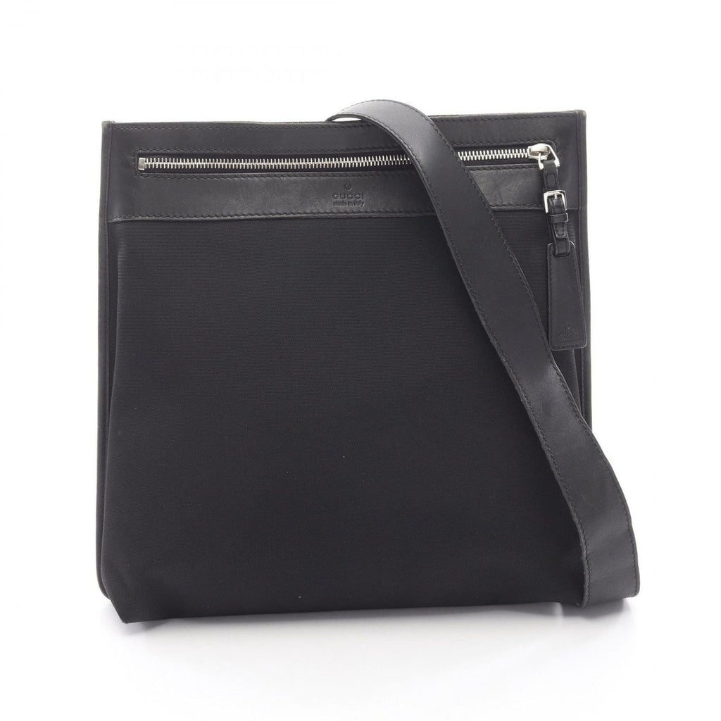 Gucci Shoulder Bag Black Canvas Leather