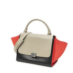 Celine Small Tricolor Trapeze Black Red Calfskin Leather Messenger Bag — view 2