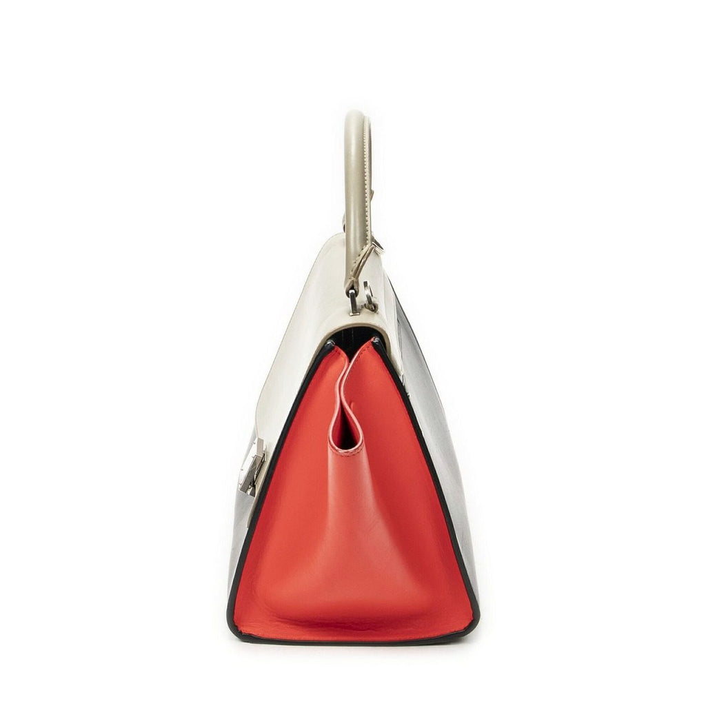 Celine Small Tricolor Trapeze Black Red Calfskin Leather Messenger Bag — view 3