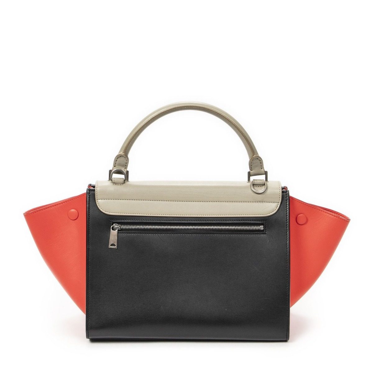 Celine Small Tricolor Trapeze Black Red Calfskin Leather Messenger Bag — view 5