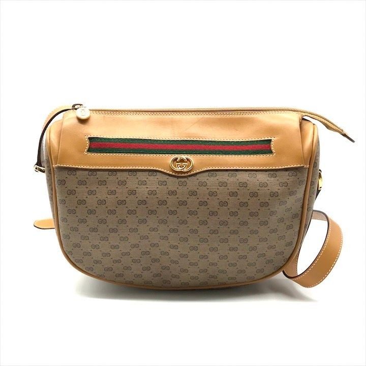 Gucci Vintage Micro GG Shoulder Bag Sherry Line Brown