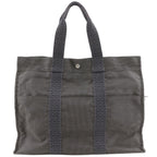 Hermes Her Line GM Nylon Canvas Gray Tote