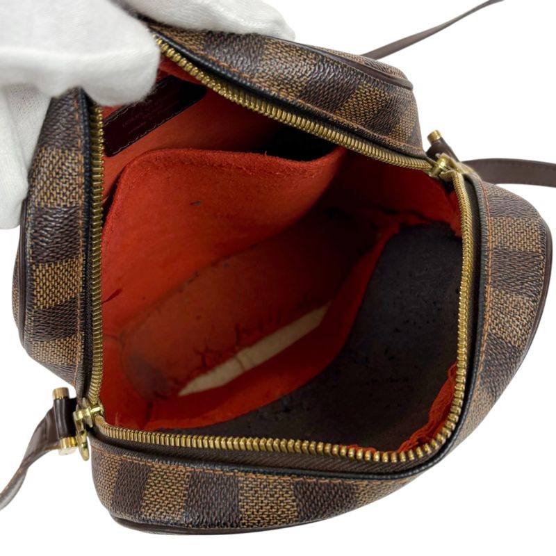 Louis Vuitton Ipanema PM Shoulder Bag Damier Leather Ebene Brown — view 9
