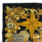 Hermes Scarf Silk Carre 90 Passiflores Passion Flower Black — view 2