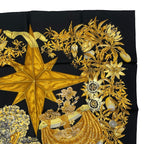 Hermes Scarf Silk Carre 90 Passiflores Passion Flower Black — view 3