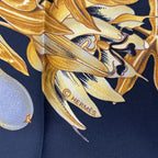 Hermes Scarf Silk Carre 90 Passiflores Passion Flower Black — view 8