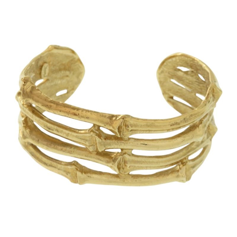Yves Saint Laurent Vintage Metal Gold Bangle Bracelet Accessory 0815