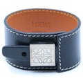 Loewe Anagram Leather Bracelet Black