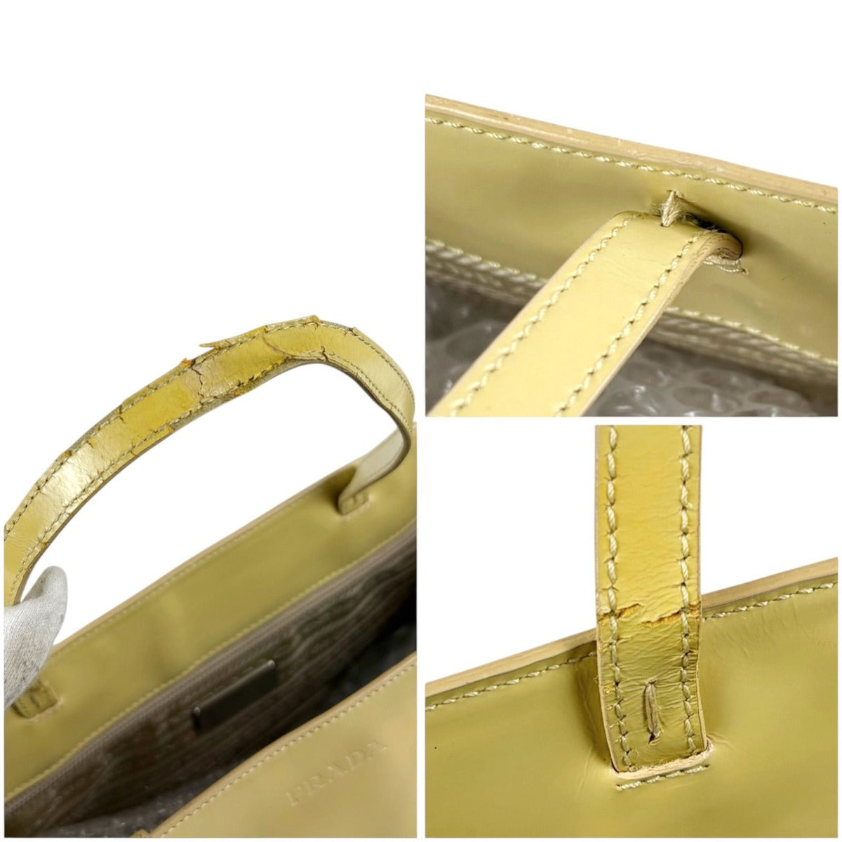 Prada Tote Logo Totes Cream — view 8