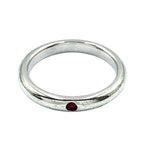 Tiffany & Co Stacking Band Ruby Silver Red Ring