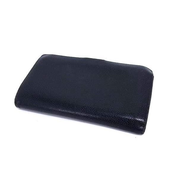 Chanel Long Wallet Coco Mark Black Caviar Leather Bifold Clasp — view 2