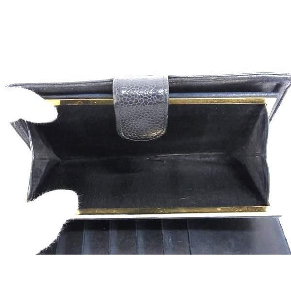 Chanel Long Wallet Coco Mark Black Caviar Leather Bifold Clasp — view 5
